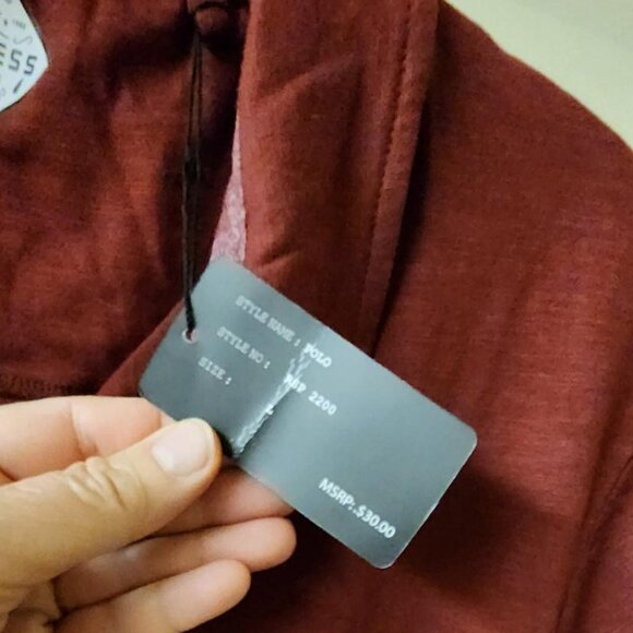 REEVES Men Golf Polo Cotton Blend Shirt Burgundy Color Size L-NWT - Picture 4 of 5